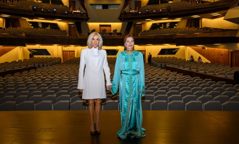 SAR la Princesse Lalla Hasnaa préside la 1ère session du Conseil d’Administration de la Fondation du Théâtre Royal de Rabat 1 brigitte macron Lalla Hasna