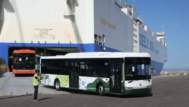 Programme pour le transport public urbain: 257 autobus réceptionnés au Port de Casablanca 1 G4RoyVfWIAAj7gl