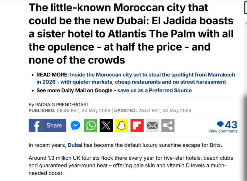 « Le Daily Mail » classe El Jadida parmi les nouvelles destinations du tourisme de luxe 3 3c113644 0f27 430a a140 708d7faf14aa scaled