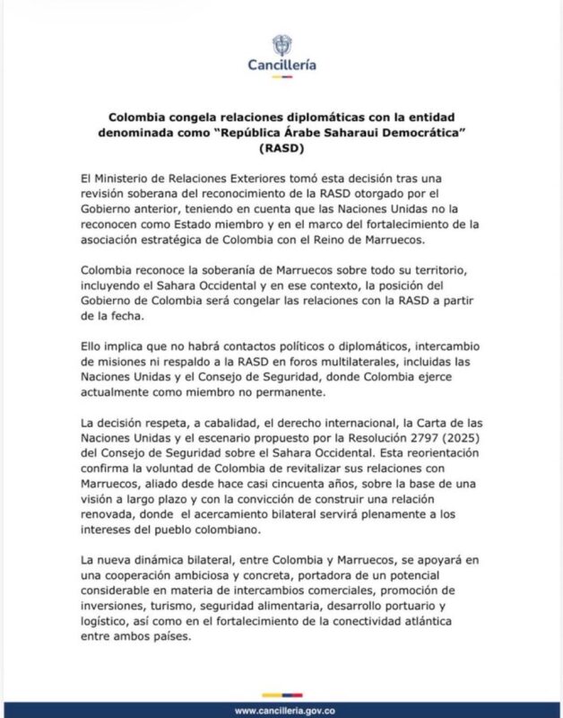 Une lourde décision colombienne depuis le Conseil de sécurité : fin de la reconnaissance du Polisario et confirmation de la marocanité du Sahara 2 WhatsApp Image 2026 08 10 at 15.24.40 scaled